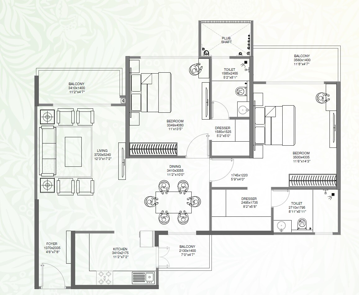 Other, godrej-palm-retreat 2 Bedroom 1629 Sq.Ft. Apartment In Sector 150 Noida 8971716