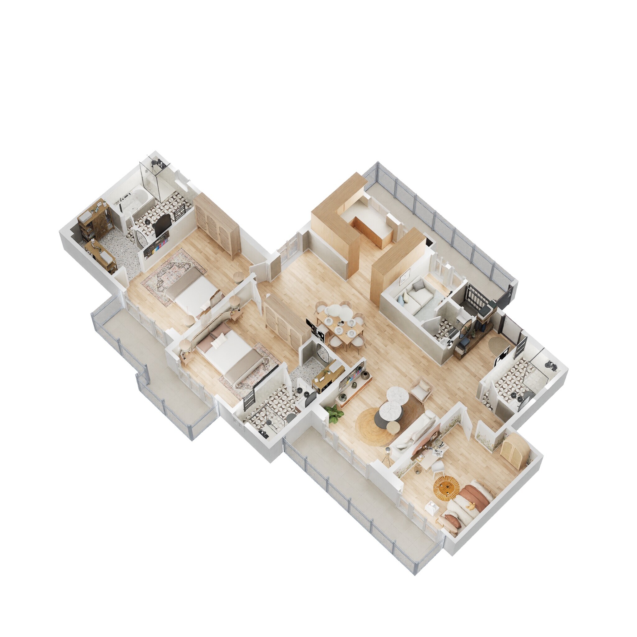 Floor plan of 3 BHK Apartment - 2450 sq. ft. in Godrej Palm Retreat, Noida