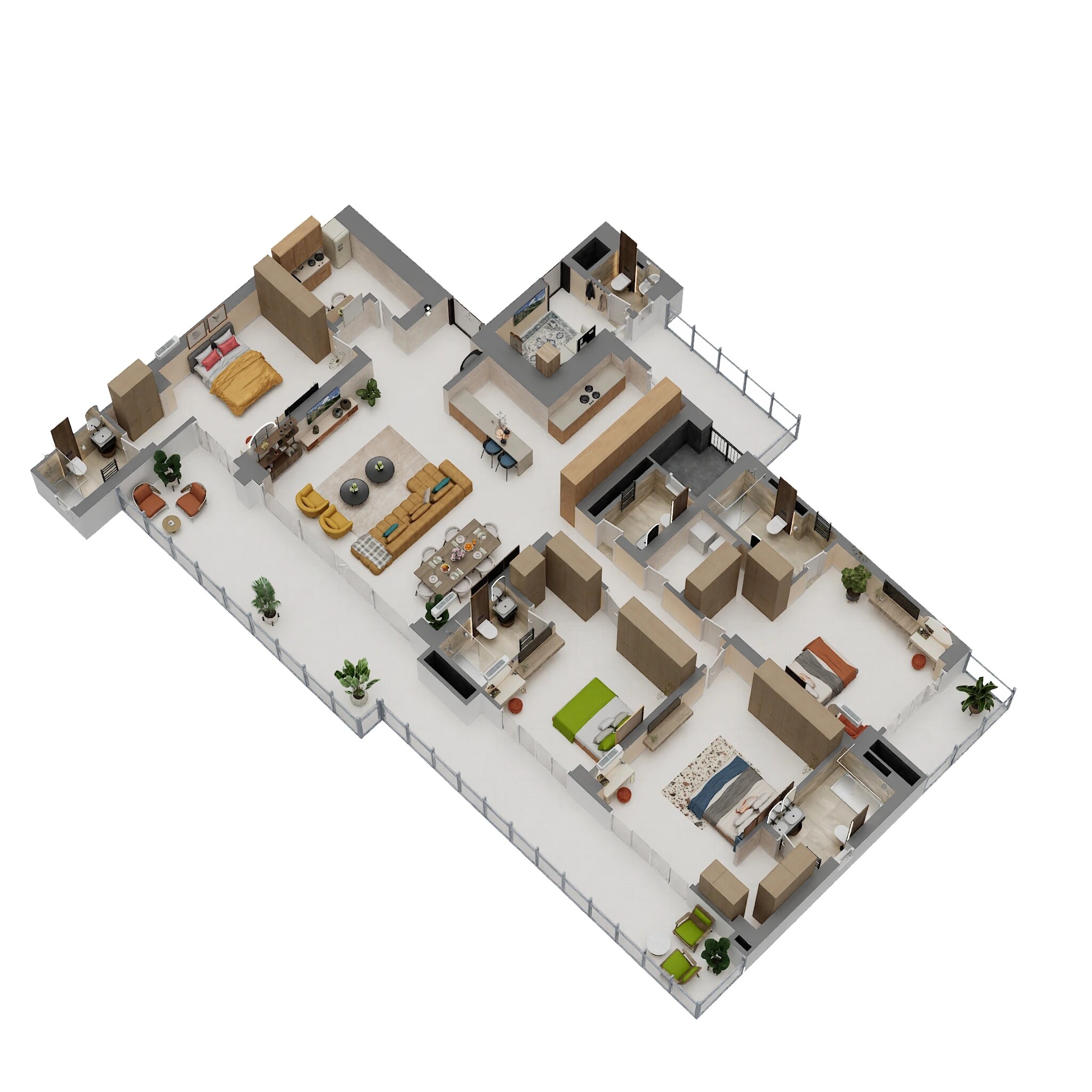 Floor plan of 4 BHK 3538 Sq. Ft. Apartment in Godrej Riverine, Noida