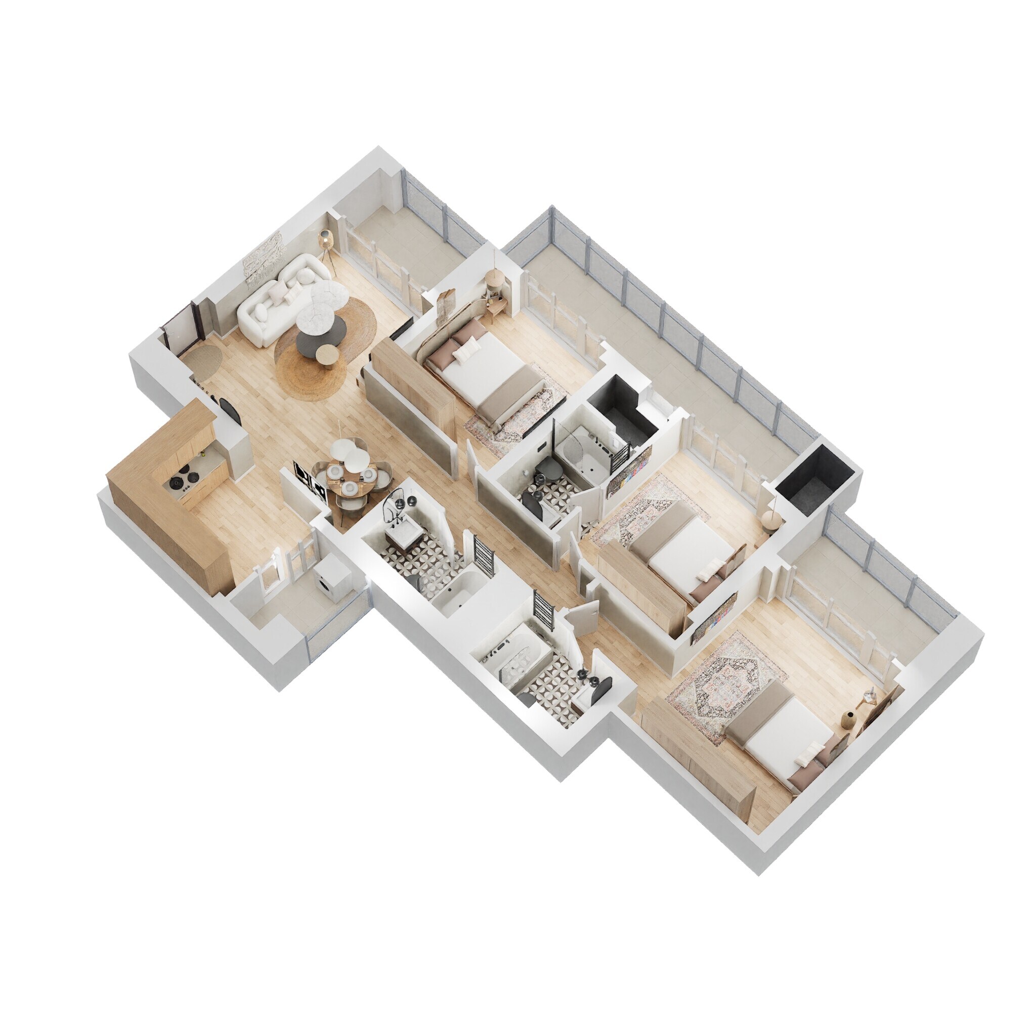 3 BHK 1800 Sq. Ft. Apartment