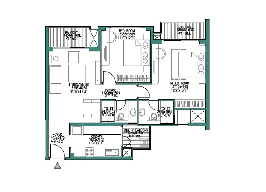  2 BHK Apartment at Godrej Woods, Sector 43 – for Rent