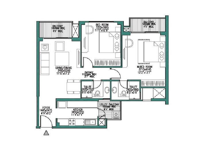 Other, godrej-woods 2 Bedroom 1255 Sq.Ft. Apartment In Sector 43 Noida 9011410