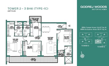  3 BHK Apartment at Godrej Woods, Sector 43 – for Sale