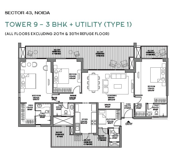 Other, godrej-woods 3 Bedroom 1348 Sq.Ft. Apartment In Sector 43 Noida 8831522
