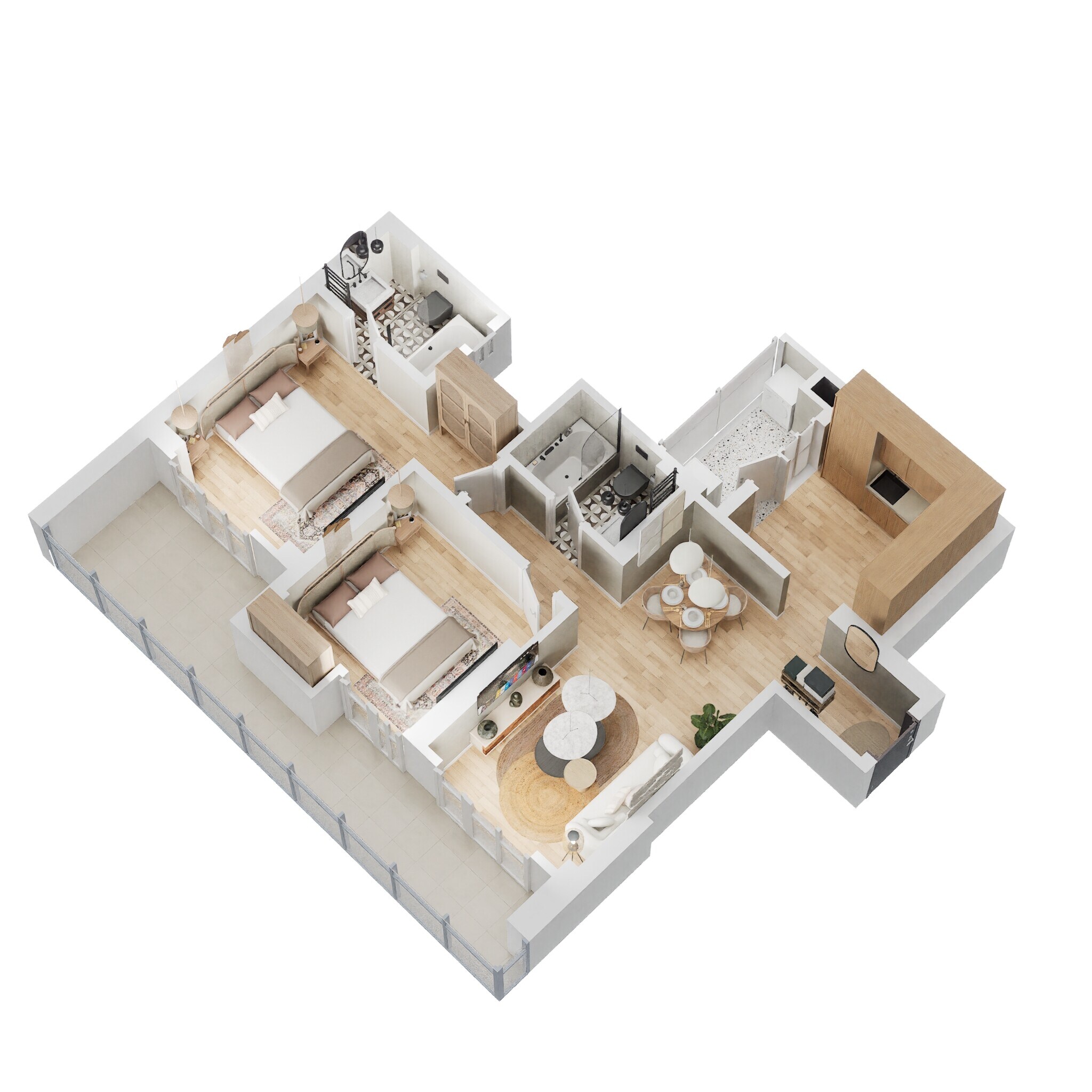 2 BHK 1255 Sq. Ft. Apartment