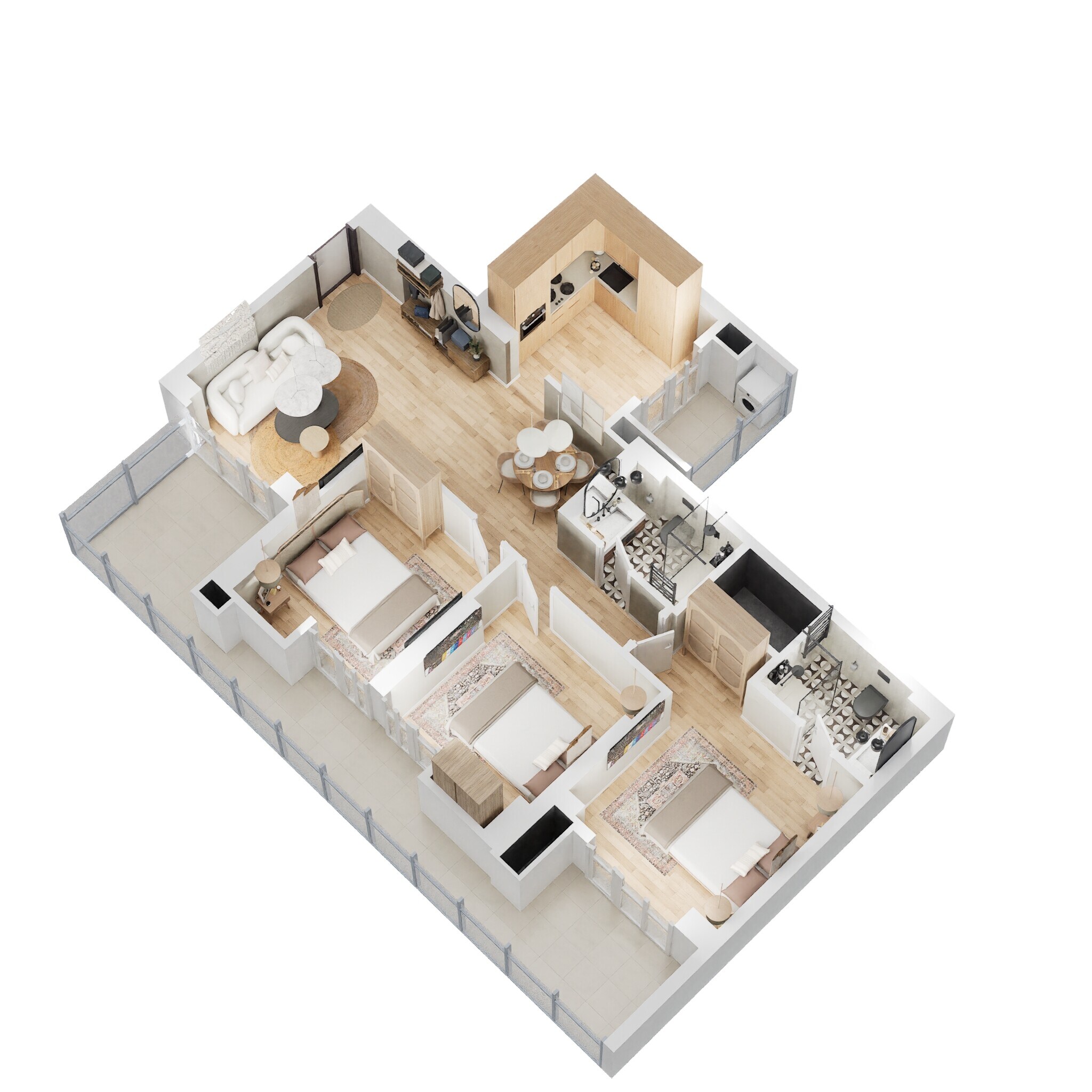 3 BHK 1525 Sq. Ft. Apartment