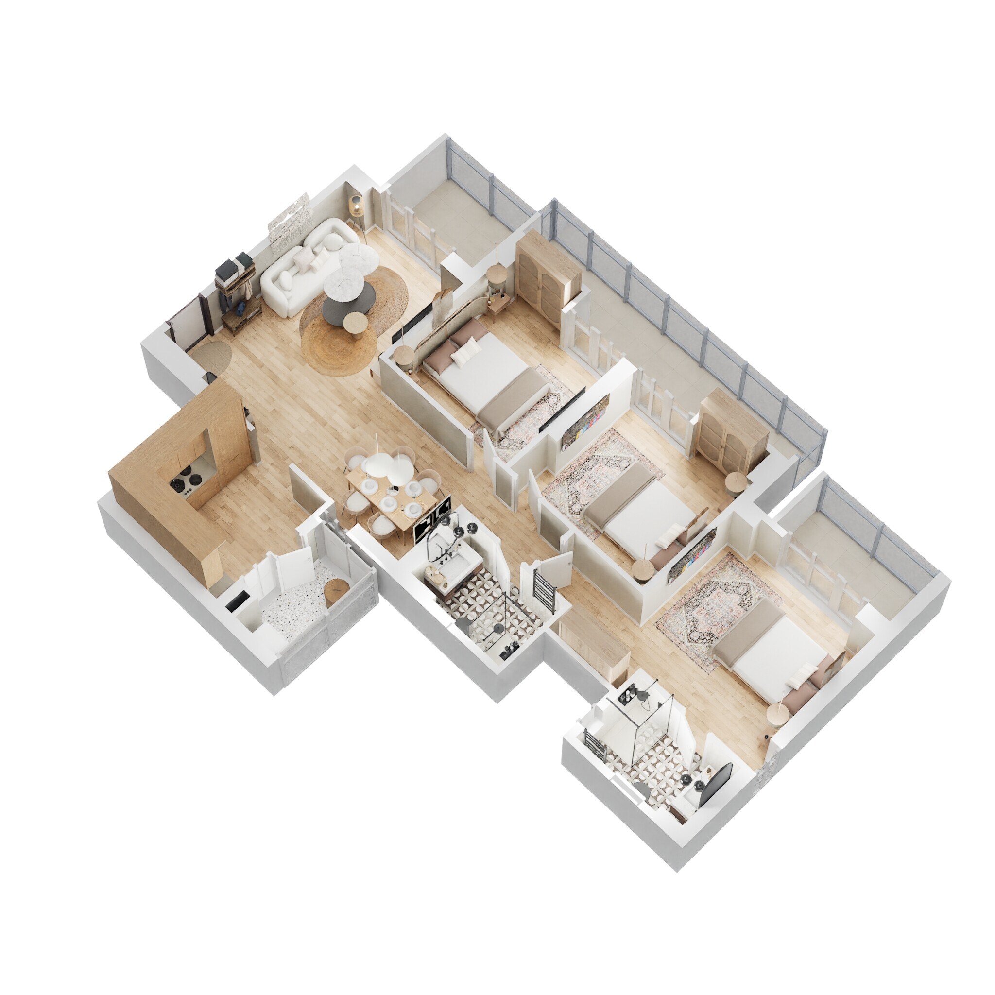 3 BHK 1600 Sq. Ft. Apartment