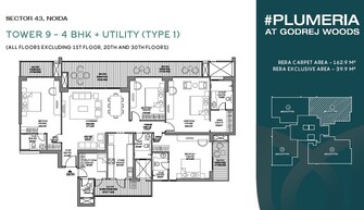 4 BHK Apartment For Resale in Godrej Woods Plumeria Sector 43 Noida  6649710