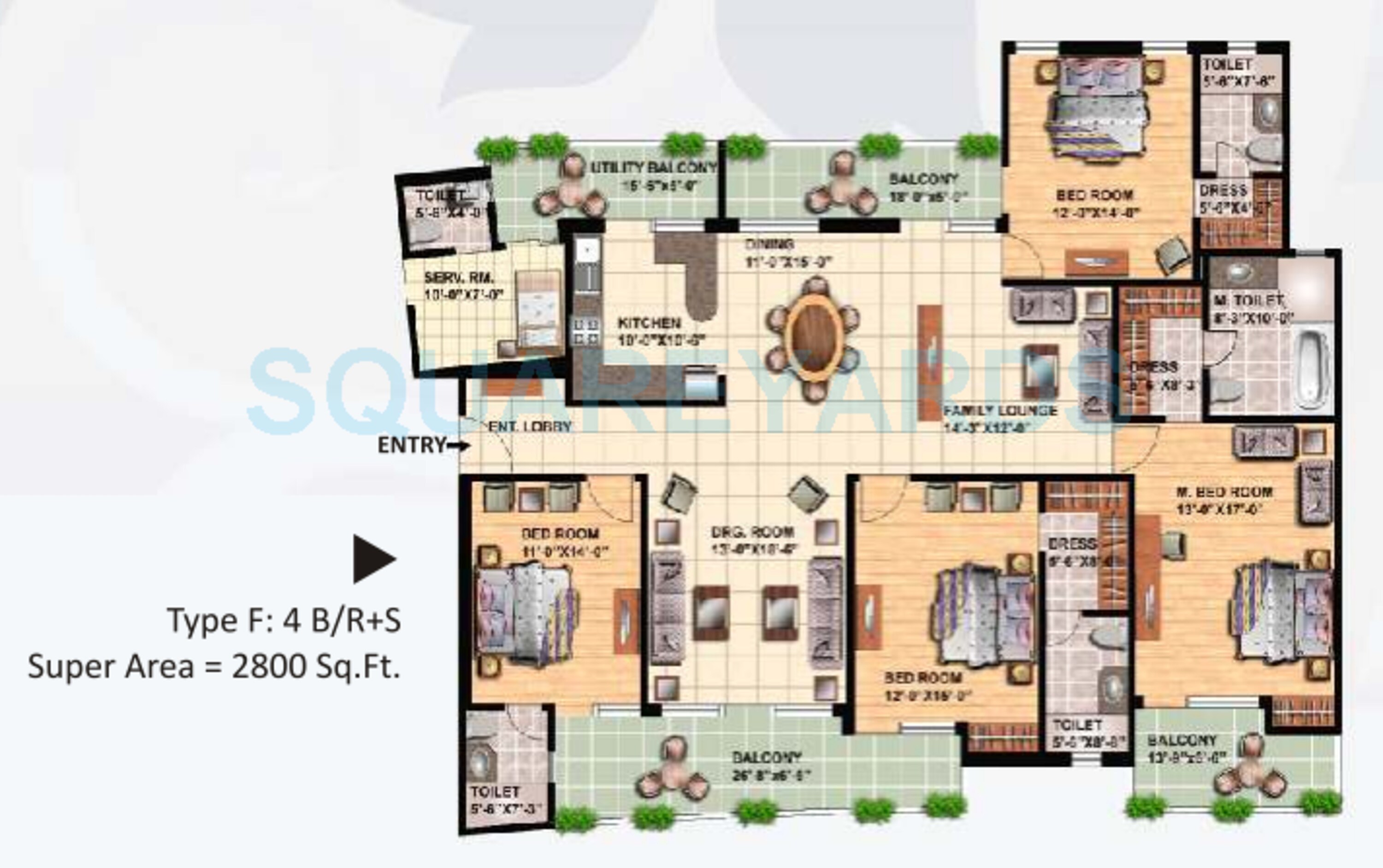 great value sharanam apartment 4bhk 2800sqft 1