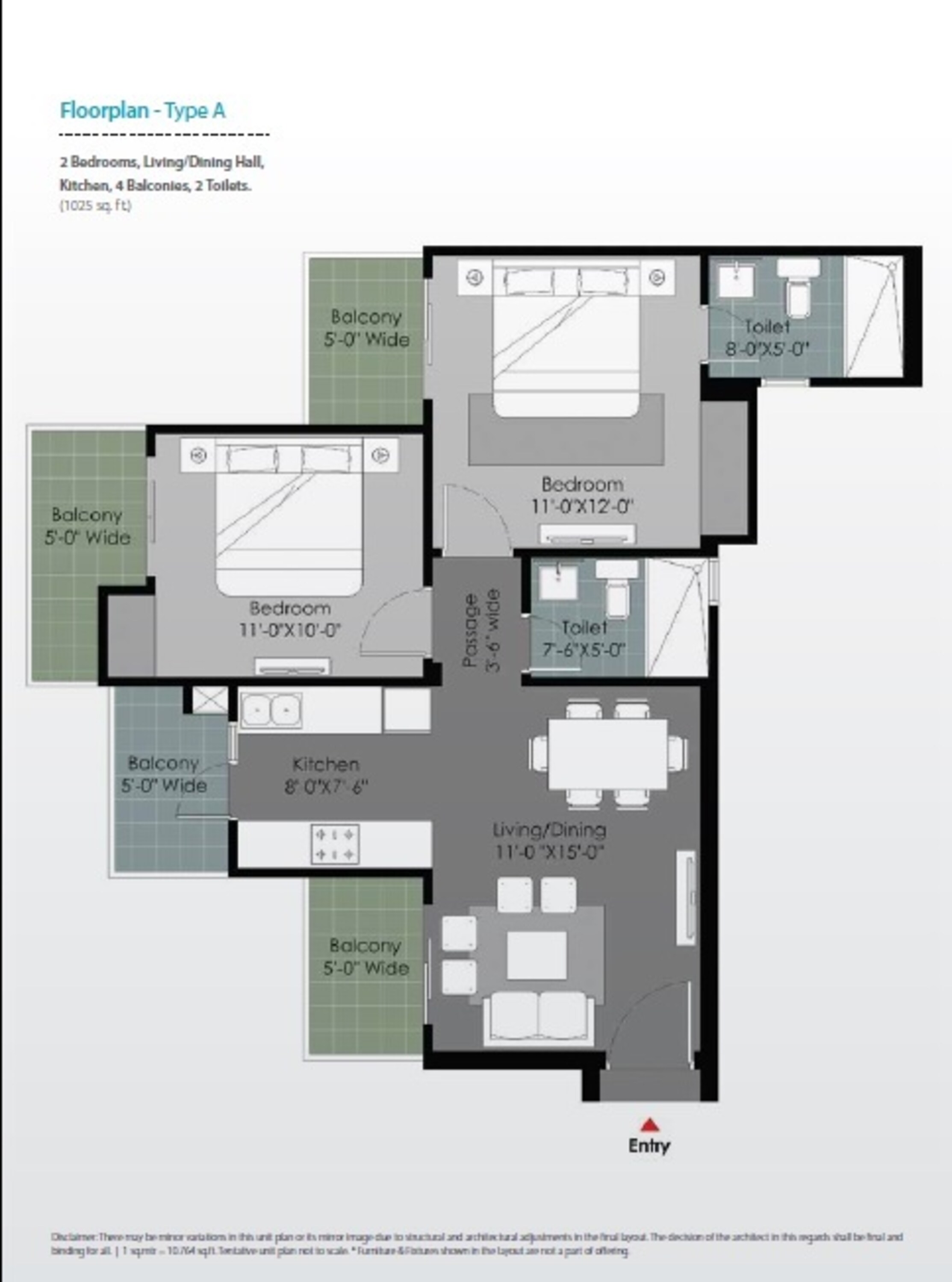 gulshan botnia apartment 2 bhk 1025sqft 20213005093009