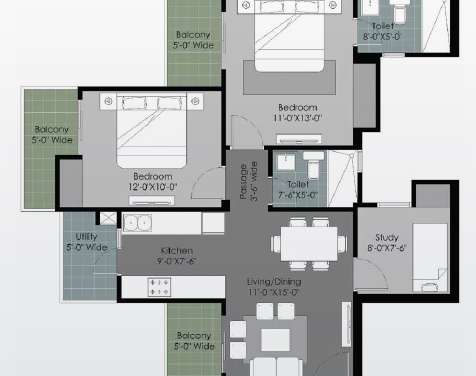 gulshan botnia apartment 2 bhk 1160sqft 20213005093000