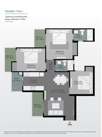 3 BHK Apartment For Resale in Gulshan Botnia Sector 144 Noida  8078561