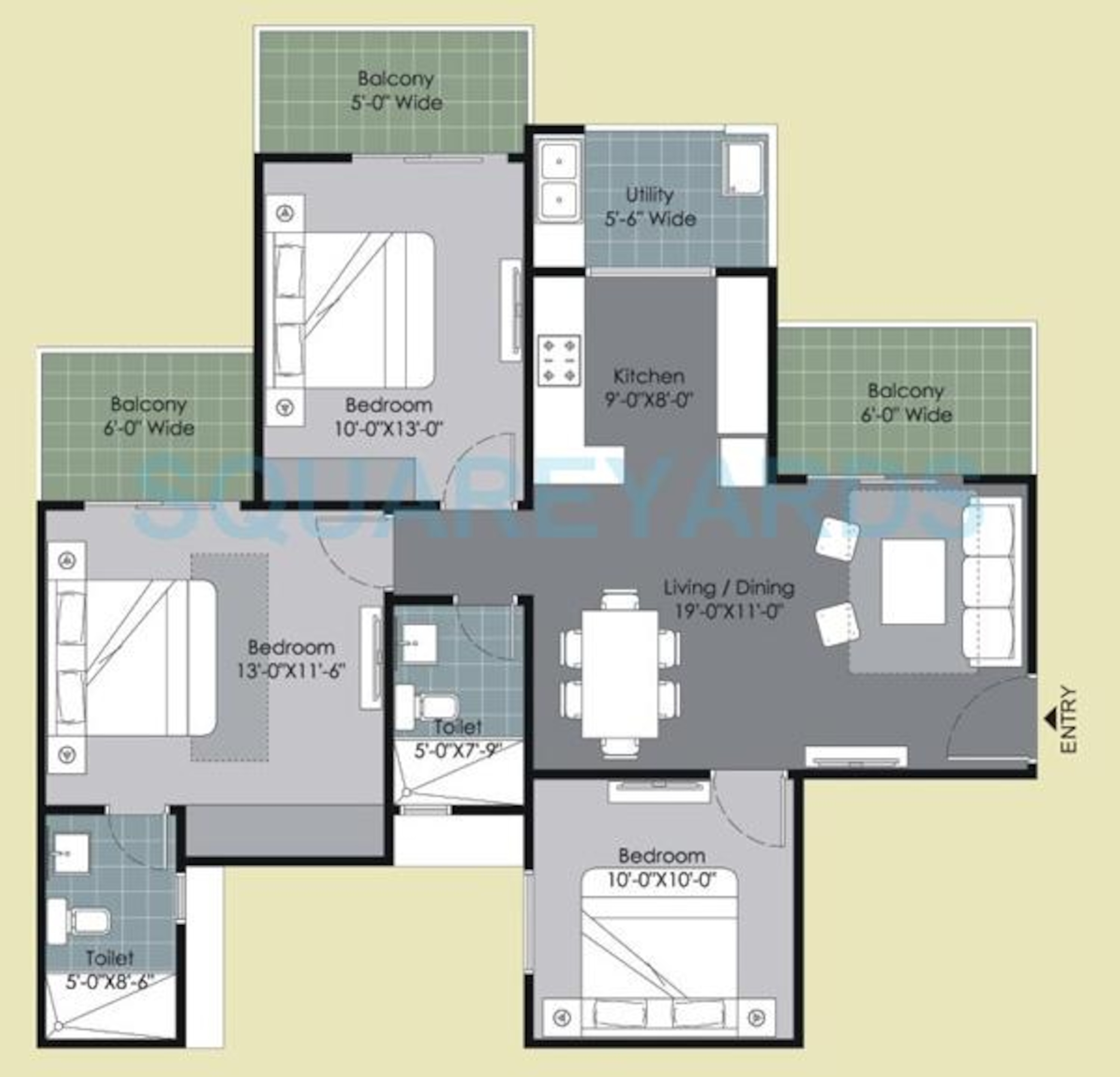 gulshan ikebana apartment 3bhk 1340sqft 1