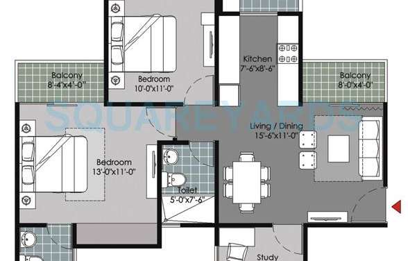 gulshan vivante apartment 2bhk 1080sqft 1