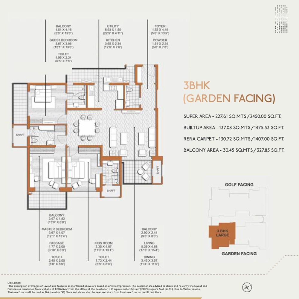 3 BHK 2450 Sq. Ft. Apartment