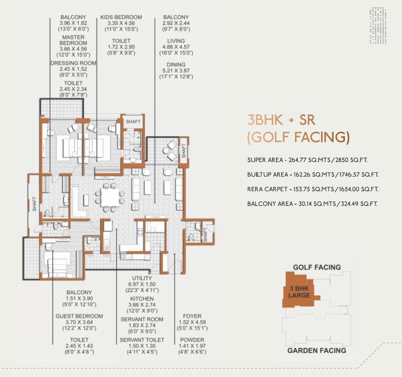 3 BHK 2850 Sq. Ft. Apartment
