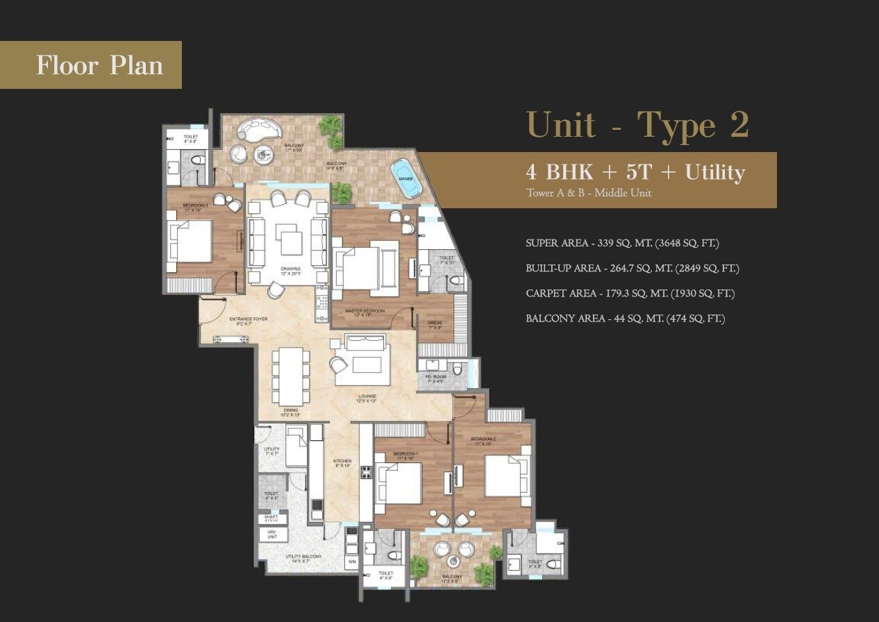 4 BHK 3648 Sq. Ft. Apartment