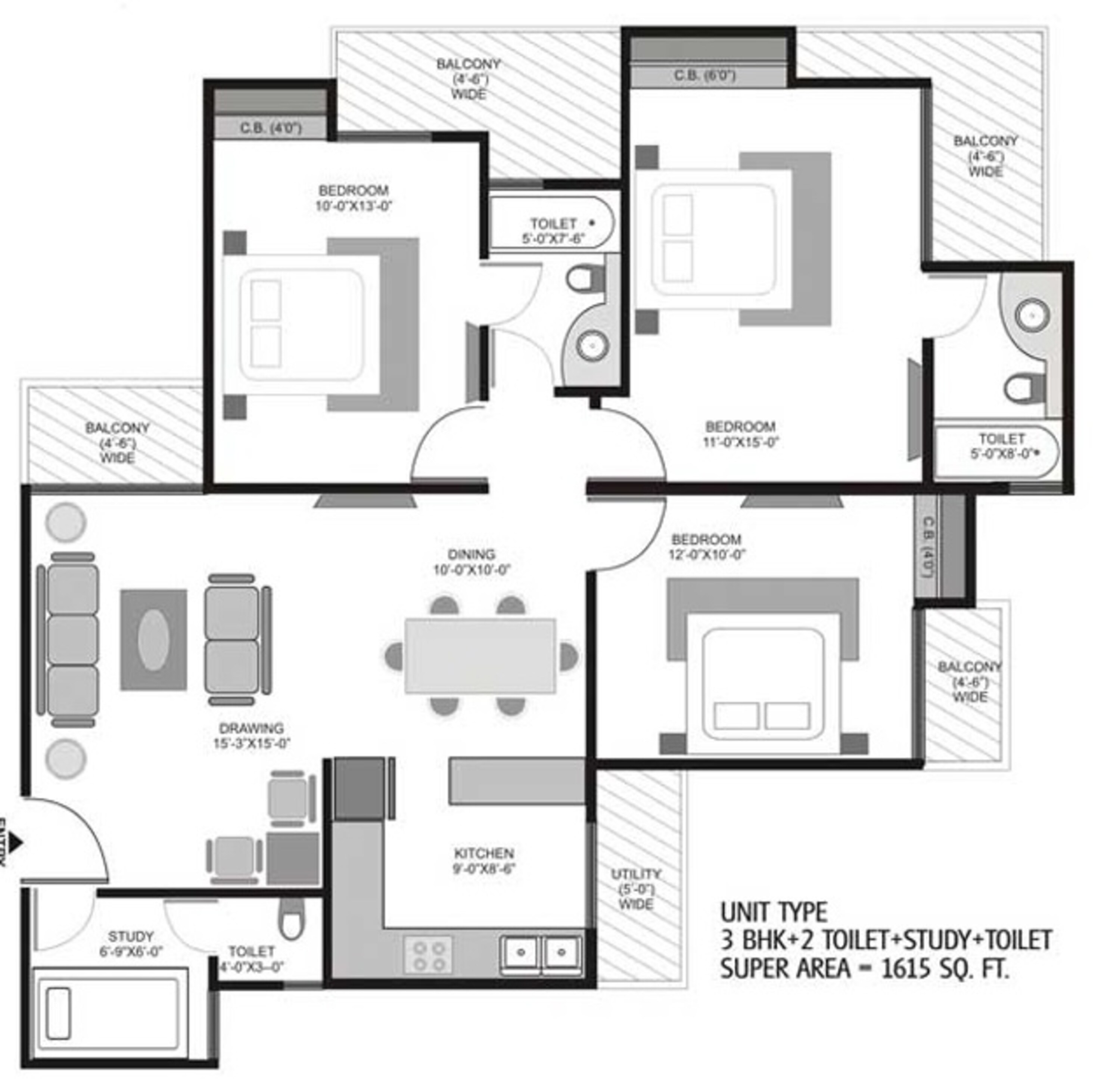 homes 121 apartment 3bhk 1615sqft141
