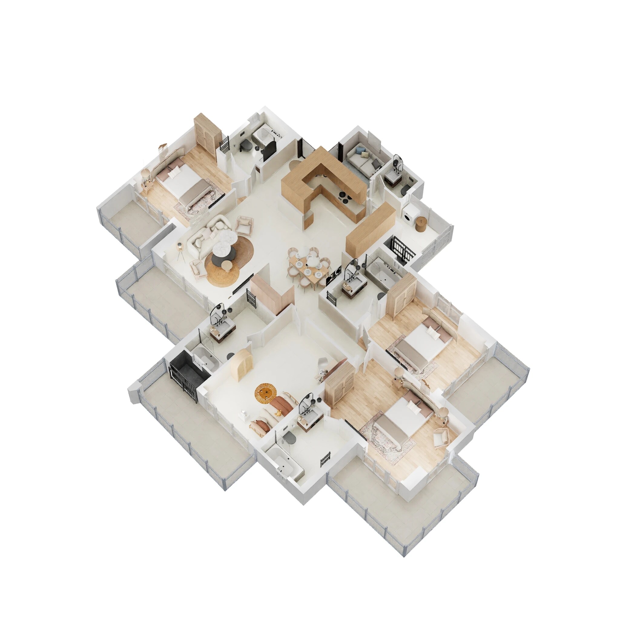 Floor plan of 4 BHK 2727 Sq. Ft. Apartment in Ivory County, Noida