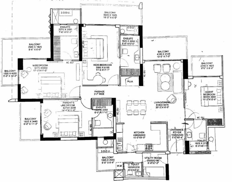 Other, ivory-county 4 Bedroom 2727 Sq.Ft. Apartment In Sector 115 Noida 9115741