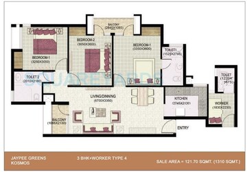  3 BHK Apartment at Jaypee Green Kosmos Phase II, Sector 134 – for Rent