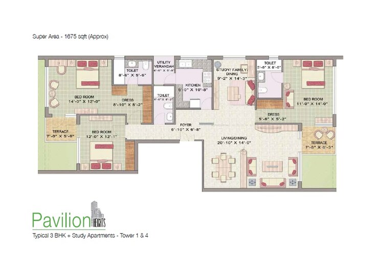 Other, jaypee-green-pavillion-heights 3 Bedroom 1920 Sq.Ft. Apartment In Sector 128 Noida 8775223