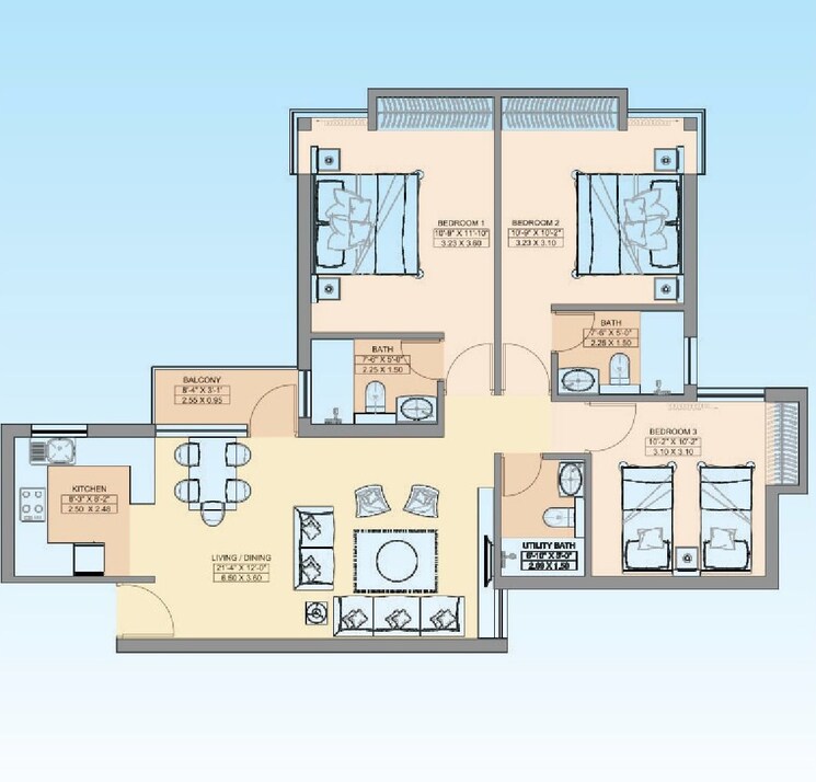 Other, jaypee-greens-aman 3 Bedroom 1293 Sq.Ft. Apartment In Sector 151 Noida 9270401