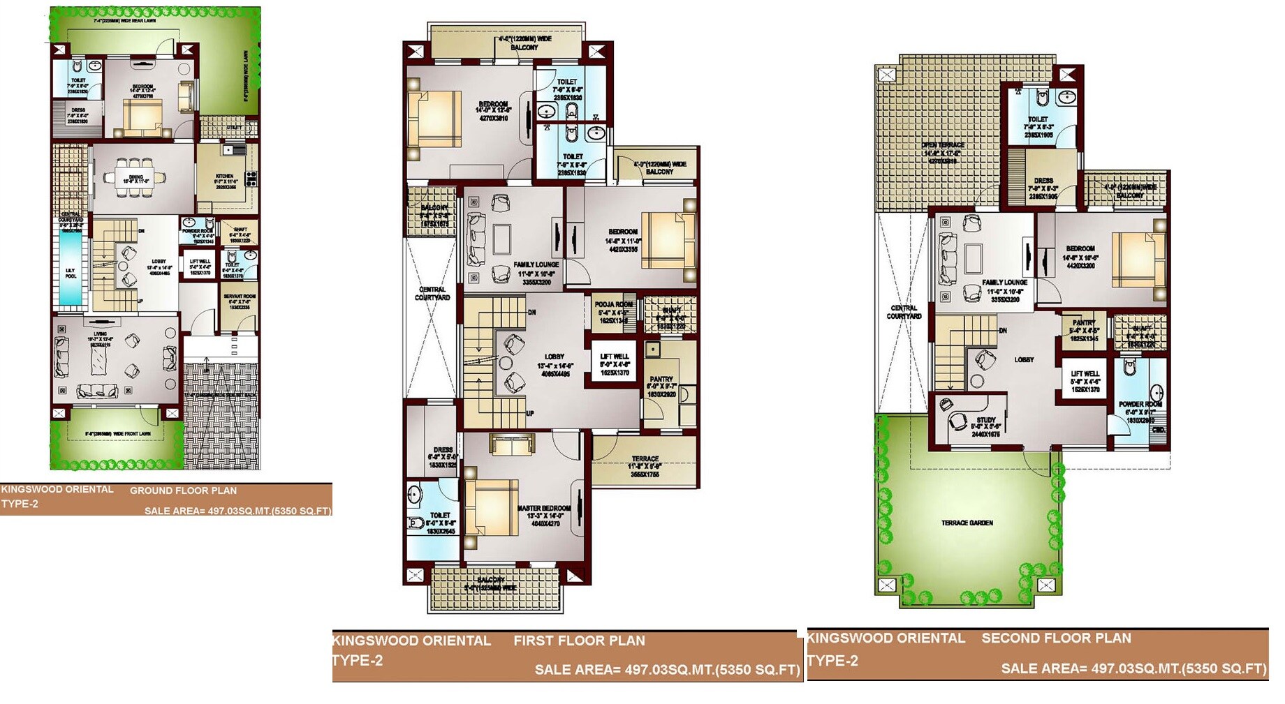 Floor plan of 6 BHK 5350 Sq. Ft. Villa in Jaypee Greens Kingswood Oriental, Noida