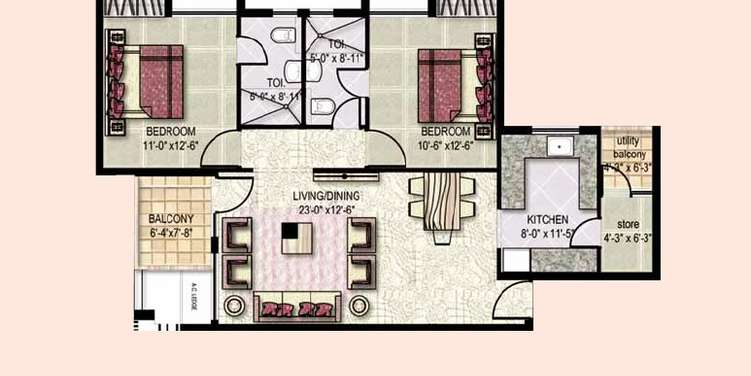 jaypee greens klassic heights apartment 2 bhk 1200sqft 20212109212102