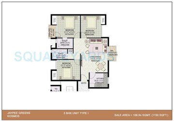 3 BHK Apartment at Jaypee Greens Kosmos, Sector 134 – for Sale