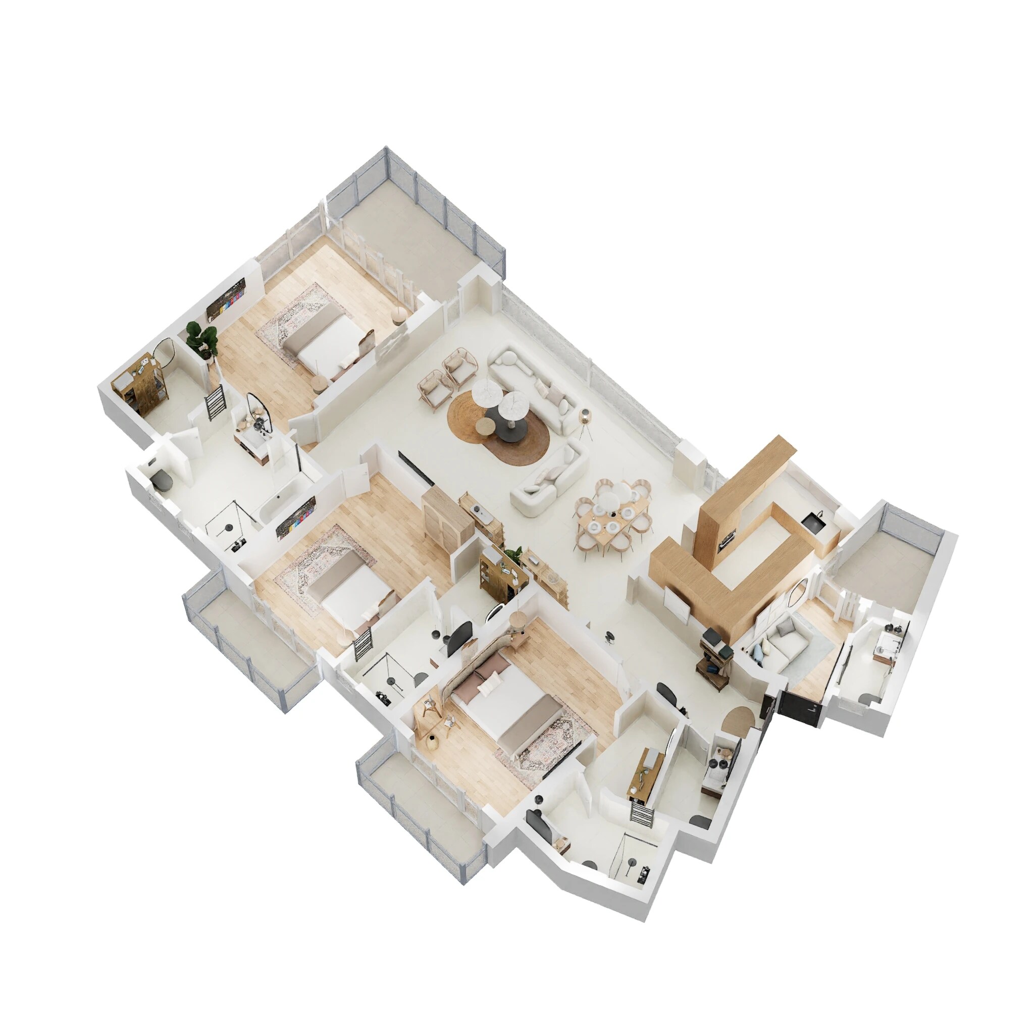 Floor plan of 3 BHK 2700 Sq. Ft. Apartment in Jaypee Greens Kristal Court, Noida