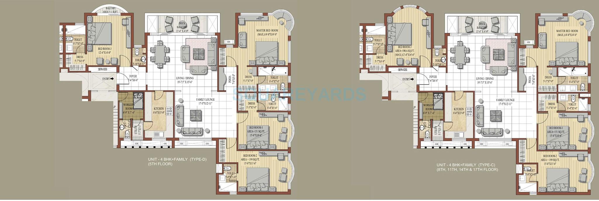 4 BHK 2700 Sq. Ft. Apartment