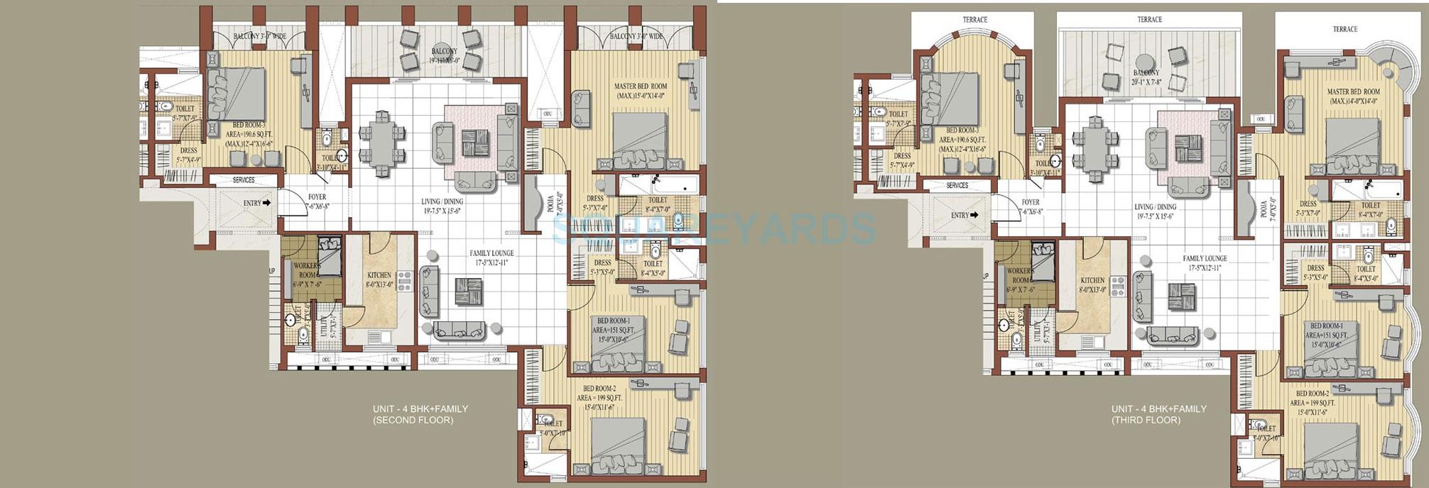 4 BHK 2950 Sq. Ft. Apartment