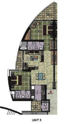 Floor plan of 2 BHK 1448 Sq. Ft. Apartment in Jaypee Tiara Tower, Noida