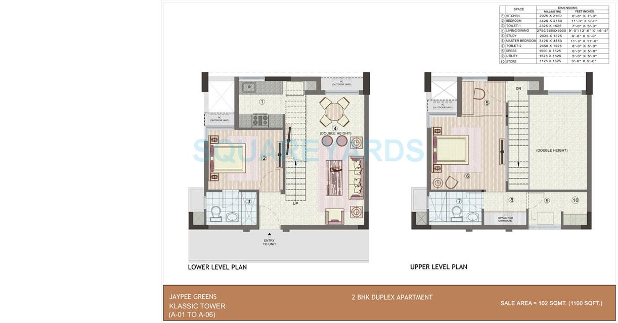 Jaypee Greens Wish Town Klassic 2 BHK Layout