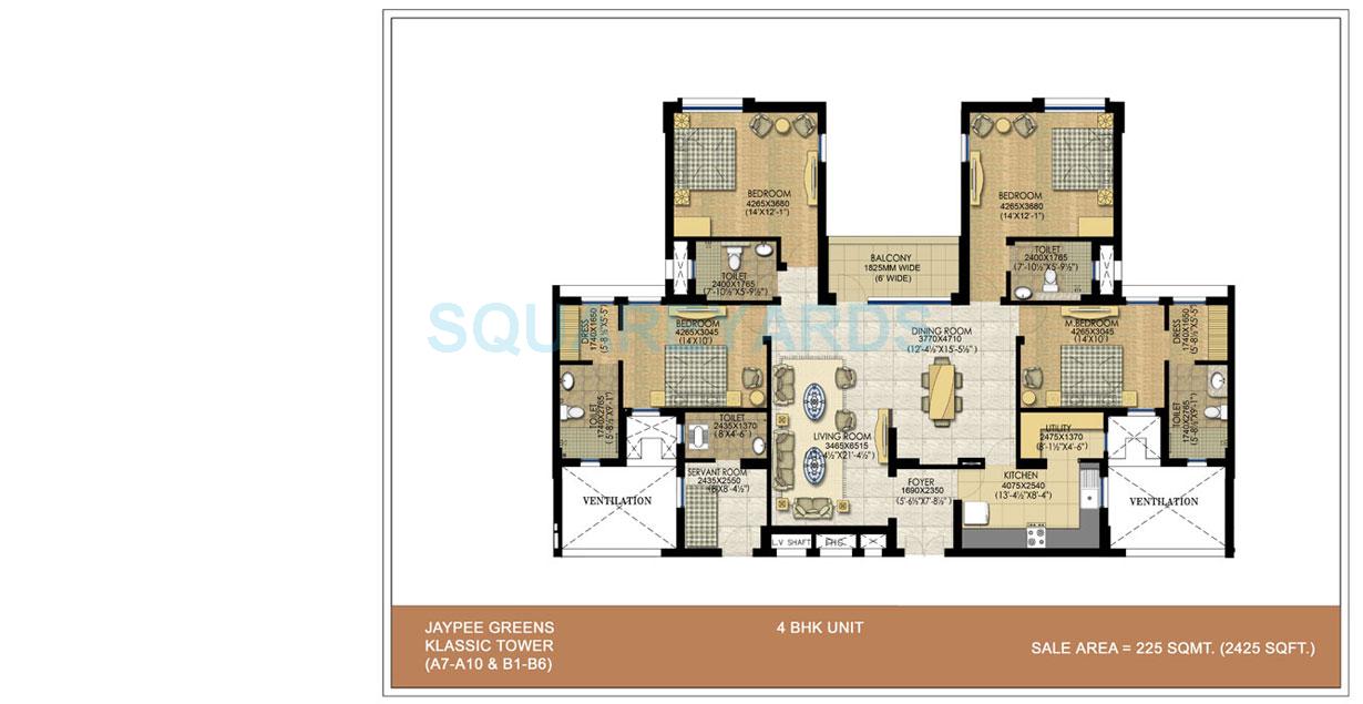 4 BHK 2425 Sq. Ft. Apartment