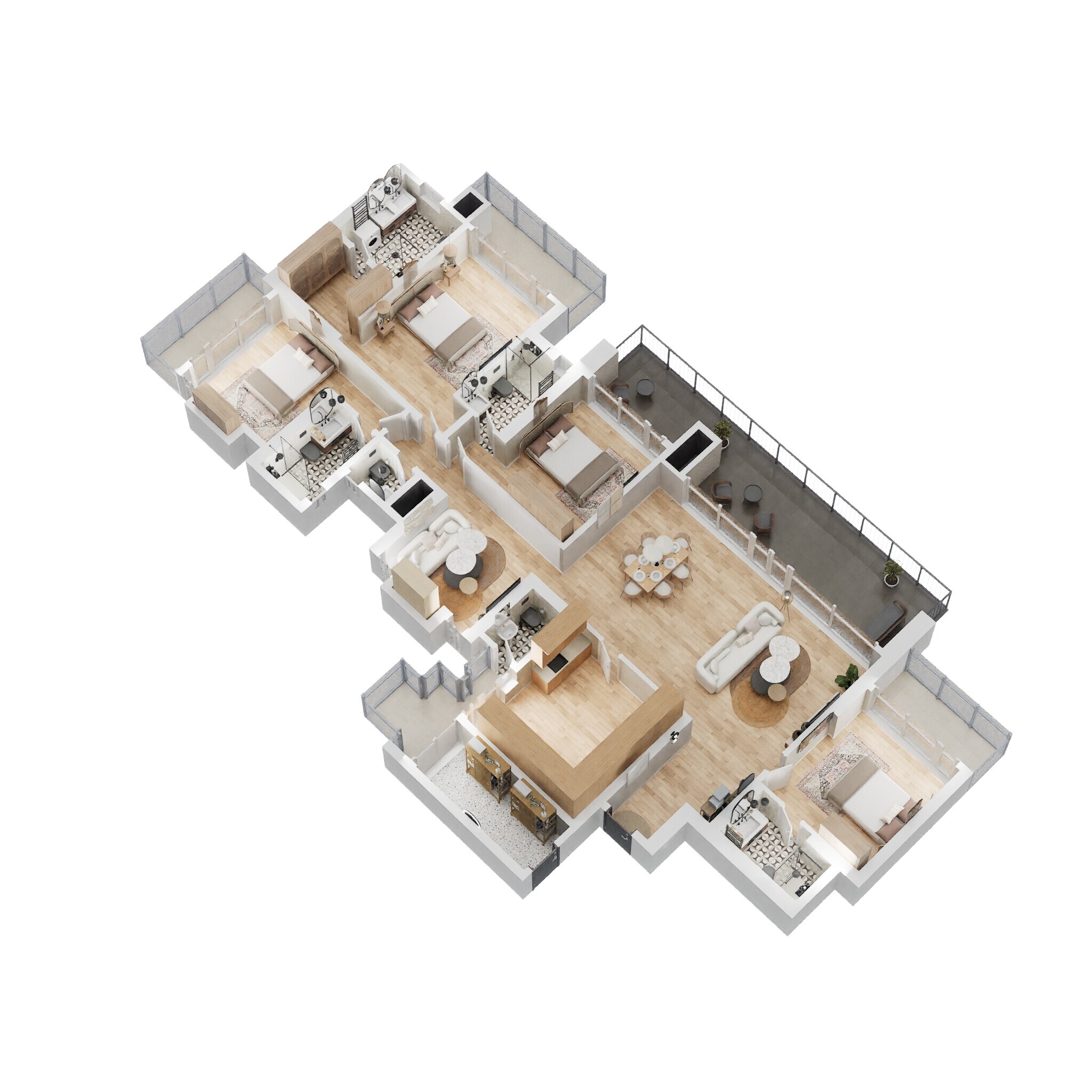Floor plan of 4 BHK 3938 Sq. Ft. Apartment in Kalpataru Vista, Noida