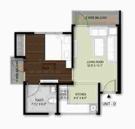 1 BHK 540 Sq. Ft. Apartment