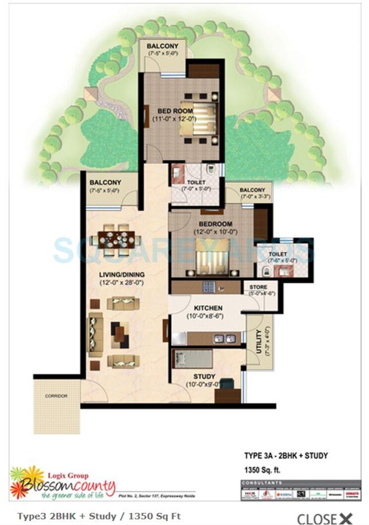 Other, logix-blossom-county 2 Bedroom 1351 Sq.Ft. Apartment In Sector 137 Noida 9370952