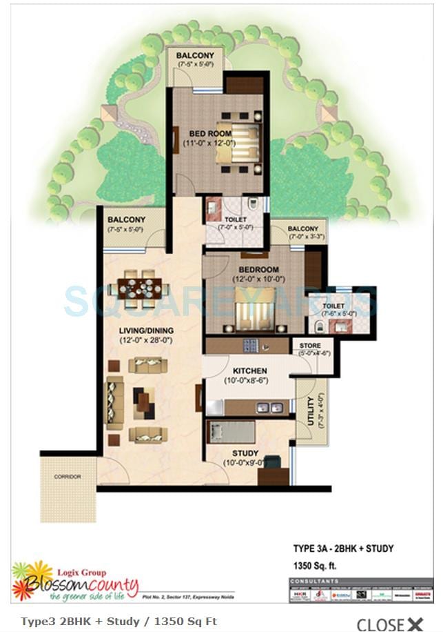 Other, logix-blossom-county 2 Bedroom 1351 Sq.Ft. Apartment In Sector 137 Noida 9370952