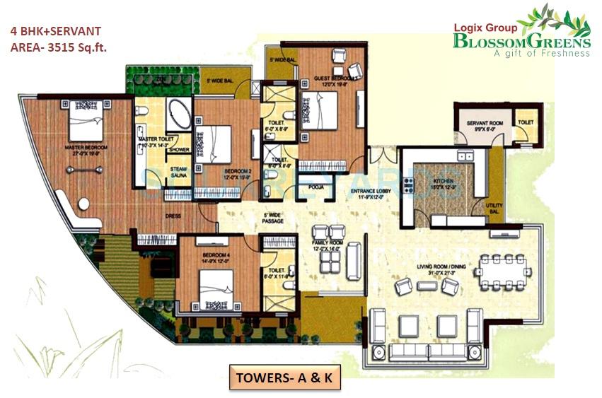 Logix Blossom Greens Floor Plans - Sector 143, Noida