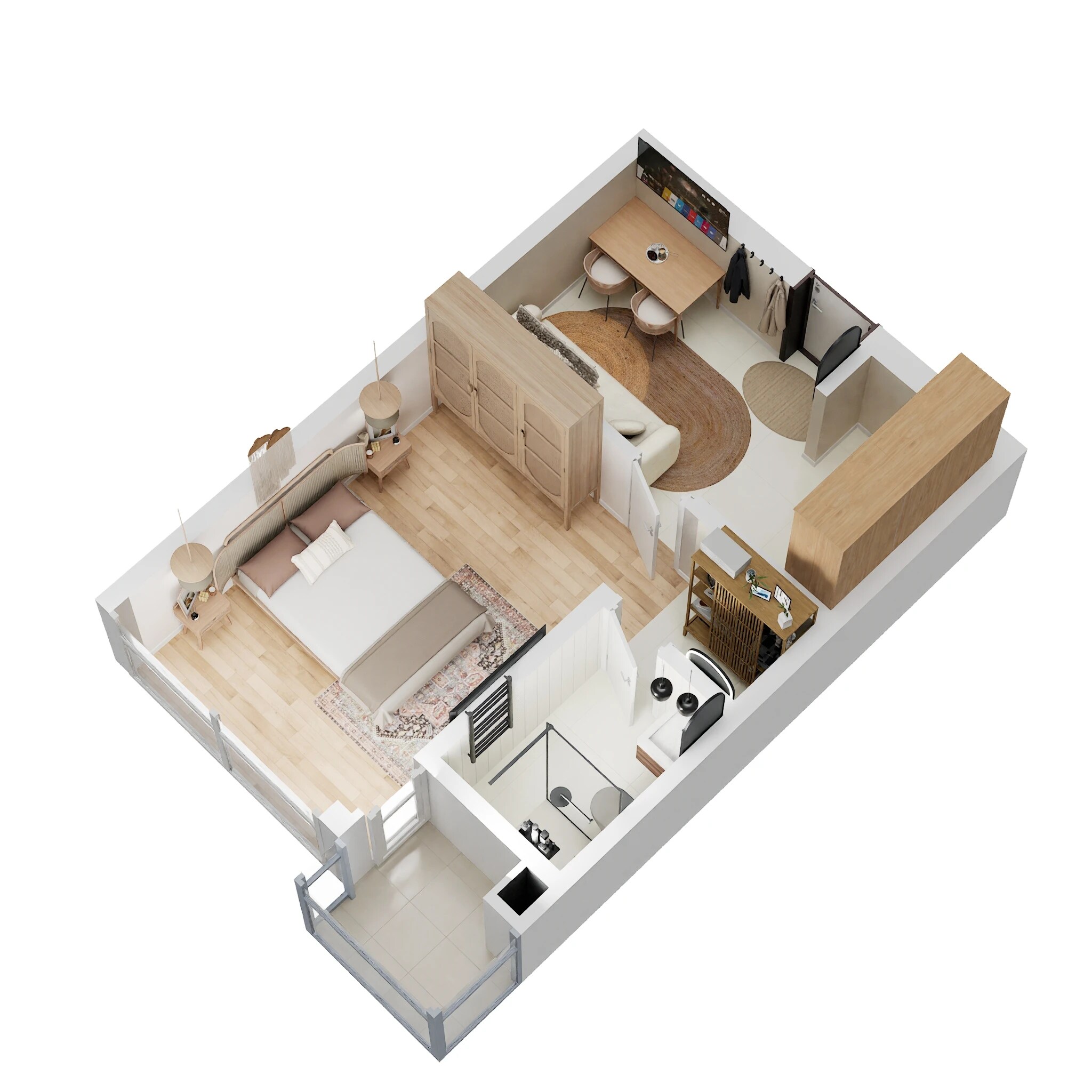 Floor plan of 1 BHK 470 Sq. Ft. Apartment in Logix Blossom Zest, Noida