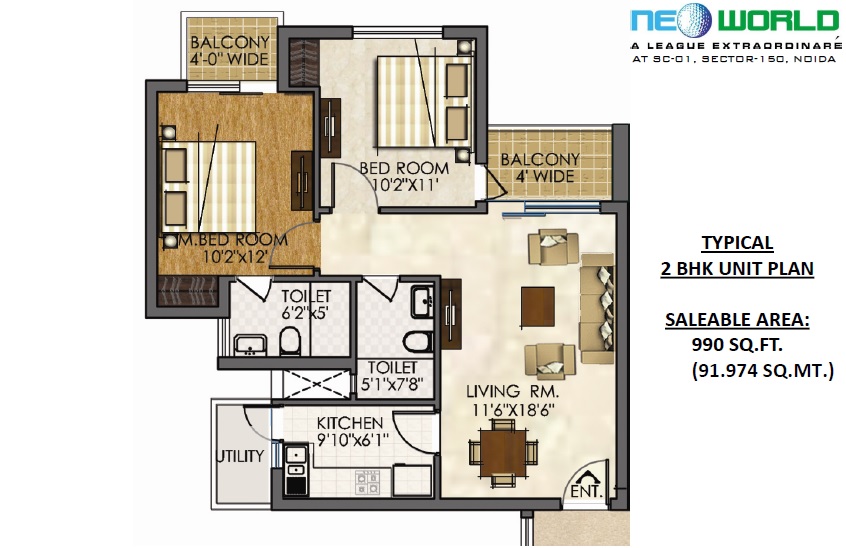 Logix Neo World 2 BHK Layout