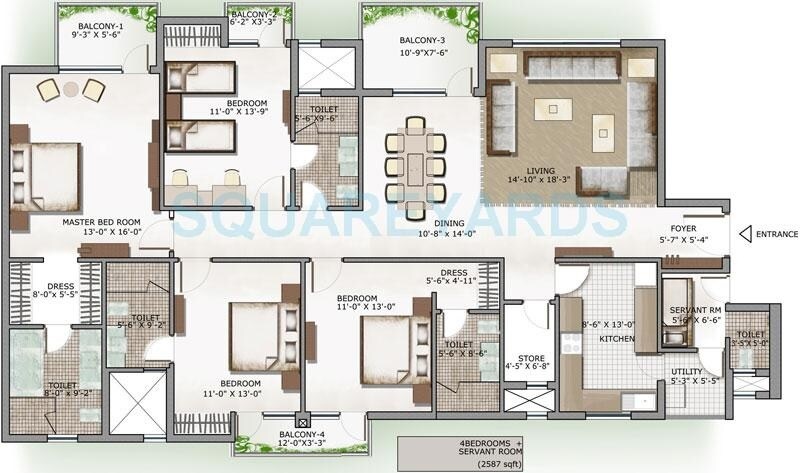 4 BHK 2587 Sq. Ft. Apartment