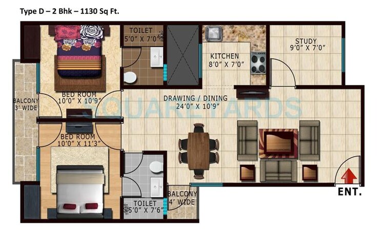 lotus park apartment 2bhk st 1130sqft 1