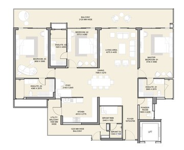  3 BHK Apartment at M3M The Cullinan, Sector 94 – for Sale