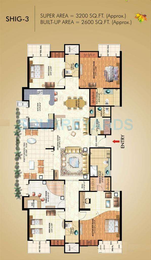 mahagun maple apartment 4bhk 3200sqft 1