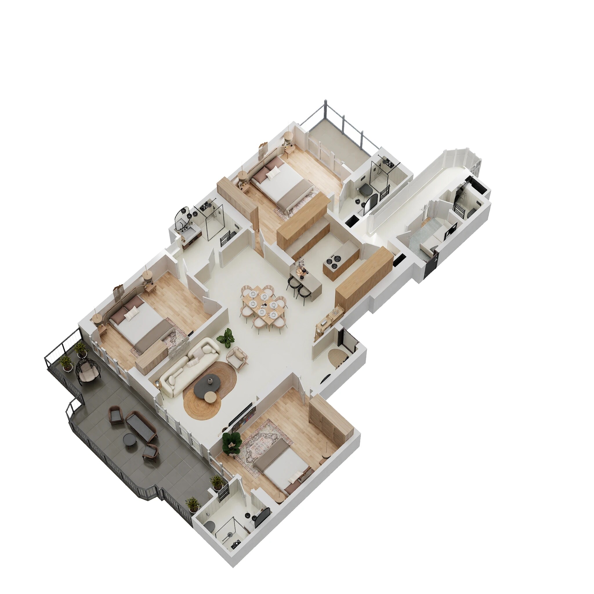 Floor plan of 3 BHK 2500 Sq. Ft. Apartment in Mahagun Medalleo, Noida