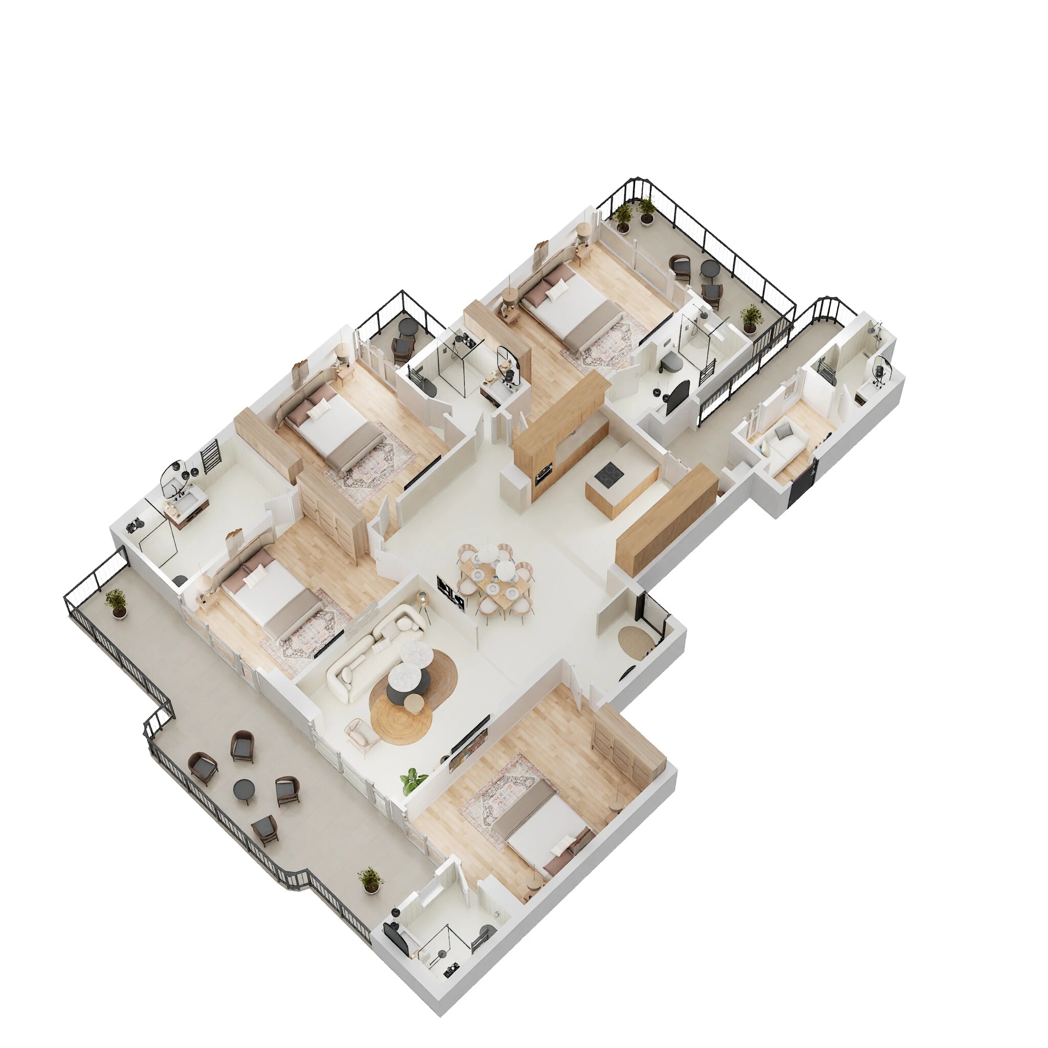 Floor plan of 4 BHK 2970 Sq. Ft. Apartment in Mahagun Medalleo, Noida