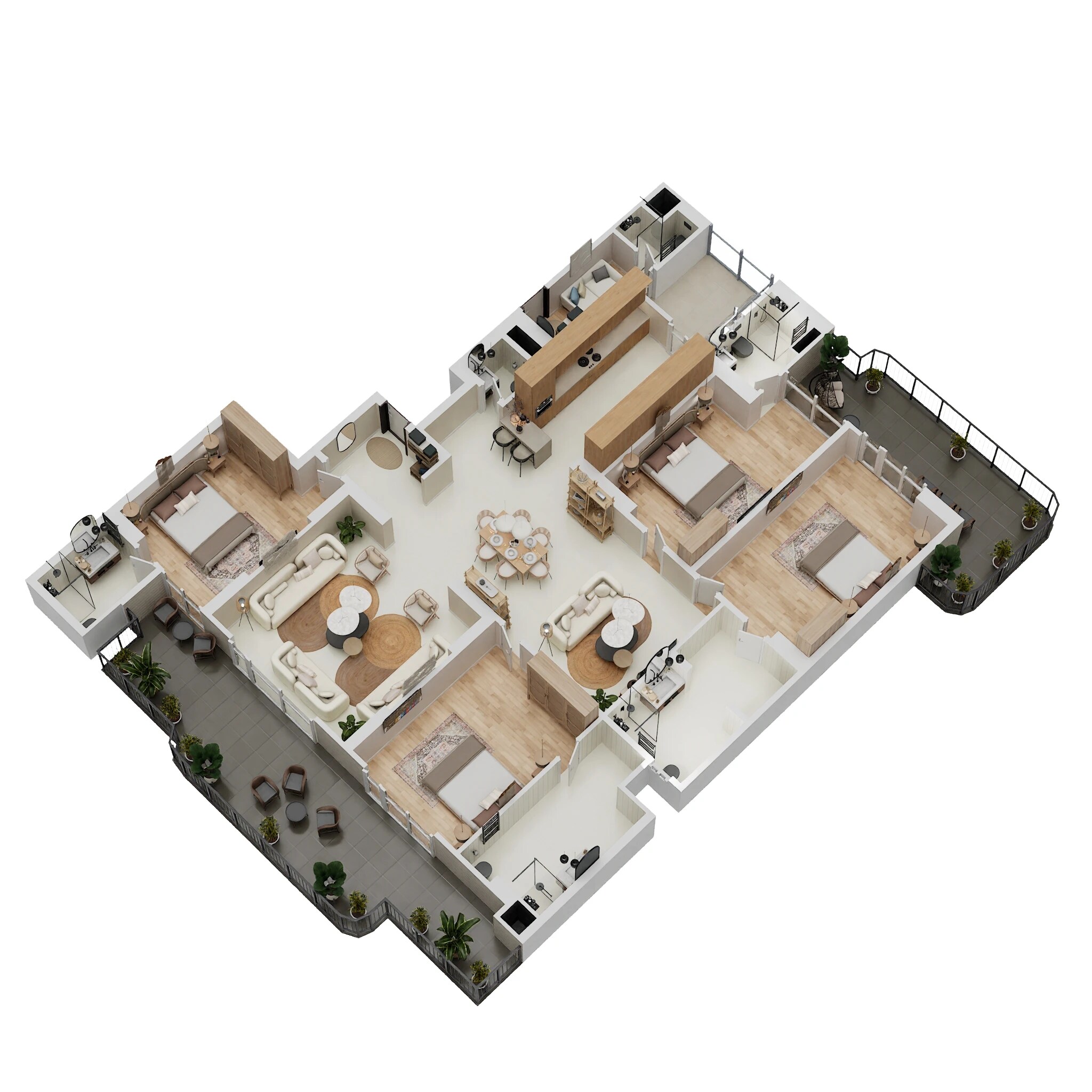 Floor plan of 4 BHK 3720 Sq. Ft. Apartment in Mahagun Medalleo, Noida